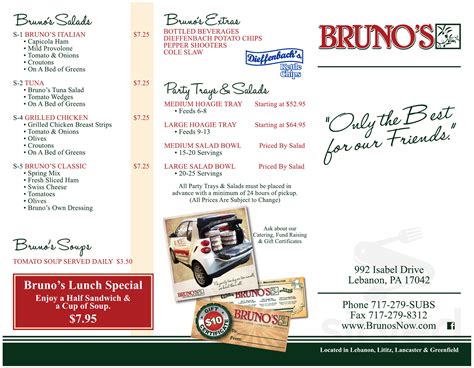 bruno's of lebanon menu